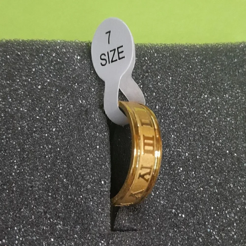 Goldtone Numerals Ring...Size 7...New